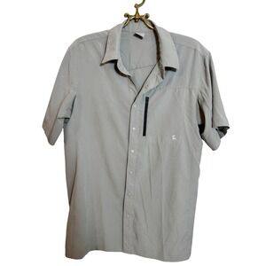 Backcountry Mens L Button Down Shirt Short Sleeve‎ Hiking Outdoor Goat Logo